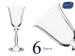 Набор бокалов для вина Анжела (Angela) 185мл, Оптик (6 штук) Чехия Набор бокалов для вина Анжела (Angela) 185мл, Оптик (6 штук) Чехия